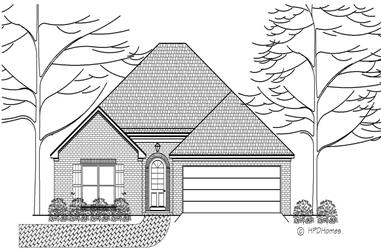 3-Bedroom, 1704 Sq Ft European House Plan - 140-1054 - Front Exterior