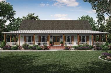 3-Bedroom, 2621 Sq Ft Ranch House Plan - 140-1121 - Front Exterior