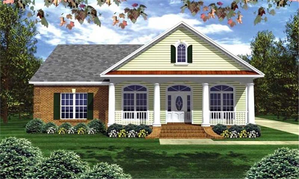 Front elevation of Country home (ThePlanCollection: House Plan #141-1002)