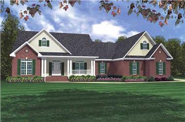 3-Bedroom, 2218 Sq Ft Ranch House Plan - 141-1004 - Front Exterior