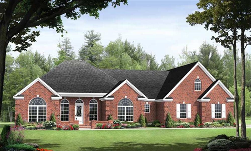 Front elevation of Country home (ThePlanCollection: House Plan #141-1011)