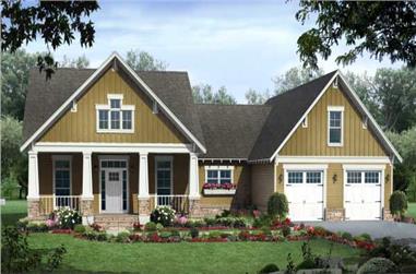 3-Bedroom, 3400 Sq Ft Country House Plan - 141-1014 - Front Exterior