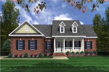 3-Bedroom, 1604 Sq Ft Country Home Plan - 141-1018 - Main Exterior
