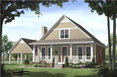 3-Bedroom, 1900 Sq Ft Country Home Plan - 141-1027 - Main Exterior