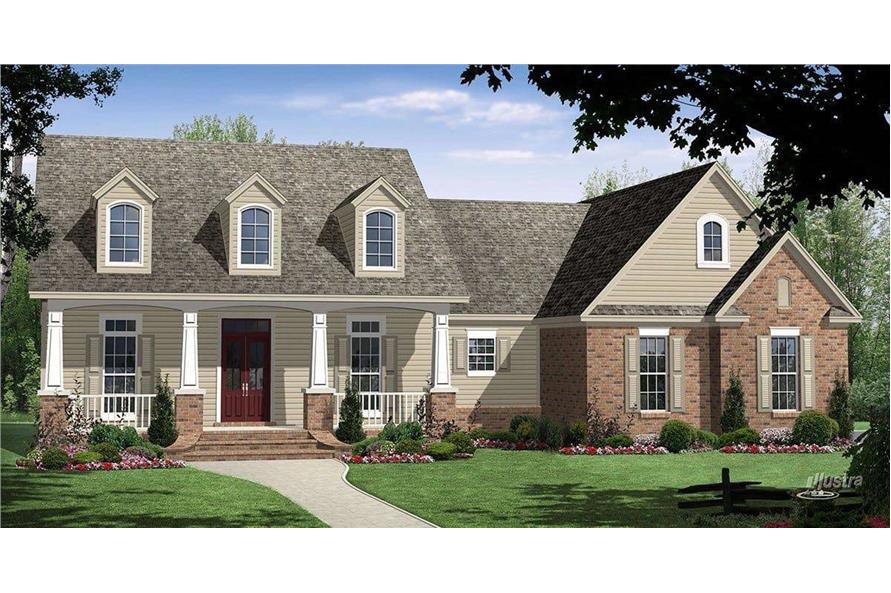3-Bedroom, 3560 Sq Ft Country Home Plan - 141-1036 - Main Exterior