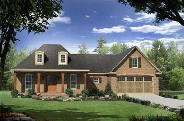 3-Bedroom, 1879 Sq Ft Country House Plan - 141-1057 - Front Exterior