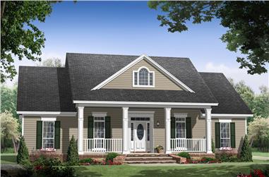 3-Bedroom, 1888 Sq Ft Country Home Plan - 141-1061 - Main Exterior