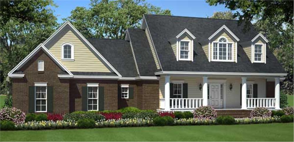 Front elevation of Country home (ThePlanCollection: House Plan #141-1088)