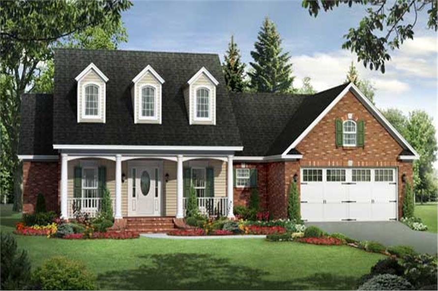 3-Bedroom, 1700 Sq Ft Cape Cod Home Plan - 141-1091 - Main Exterior