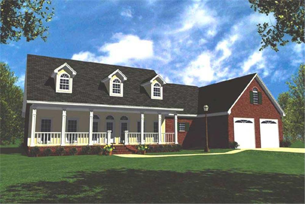 Front elevation of Ranch home (ThePlanCollection: House Plan #141-1100)