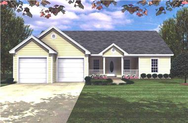 3-Bedroom, 1488 Sq Ft Ranch House Plan - 141-1118 - Front Exterior