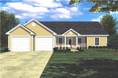 3-Bedroom, 1426 Sq Ft Ranch House Plan - 141-1143 - Front Exterior