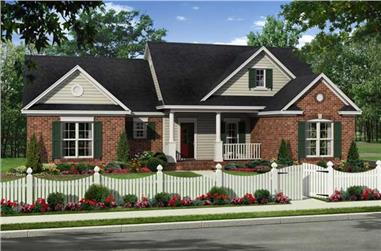 3-Bedroom, 1354 Sq Ft Country Home Plan - 141-1151 - Main Exterior