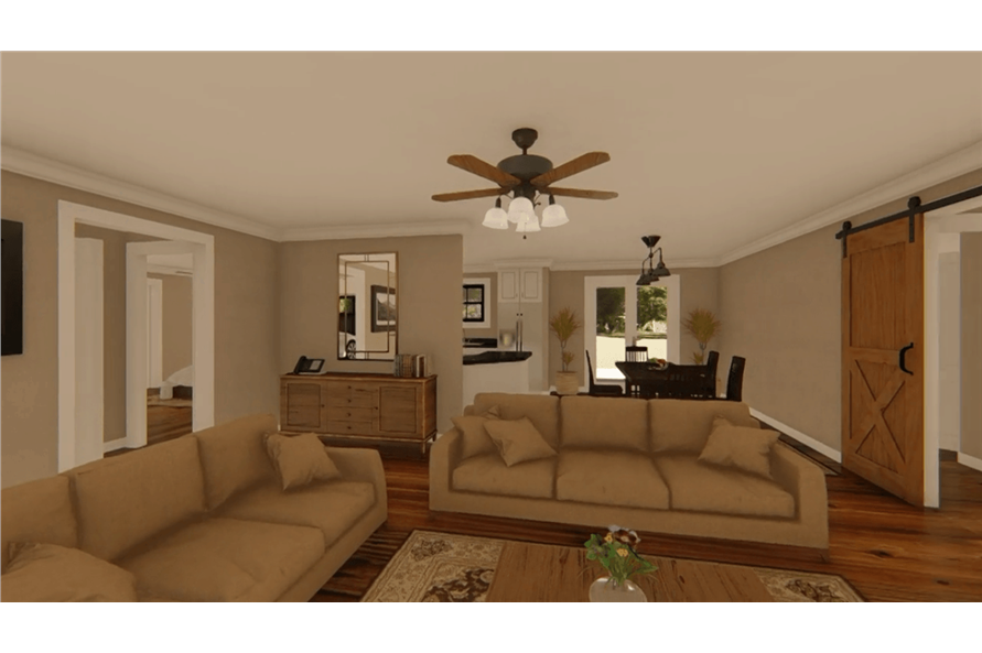 141-1152: Home Plan Rendering-Living Room