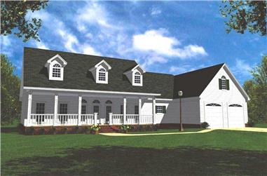 3-Bedroom, 2100 Sq Ft Country Home Plan - 141-1154 - Main Exterior
