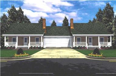 1-Bedroom, 1200 Sq Ft Transitional House Plan - 141-1155 - Front Exterior