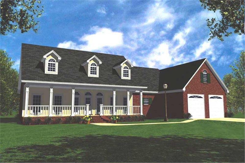 Front elevation of Country home (ThePlanCollection: House Plan #141-1156)