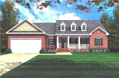 3-Bedroom, 1800 Sq Ft Ranch House Plan - 141-1162 - Front Exterior