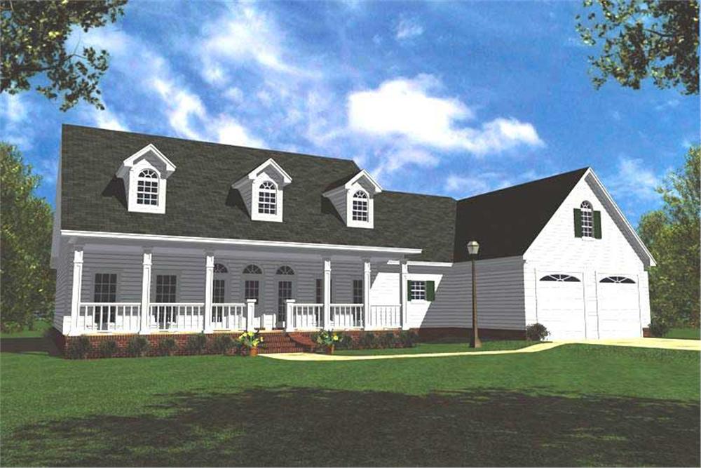 Front elevation of Ranch home (ThePlanCollection: House Plan #141-1173)