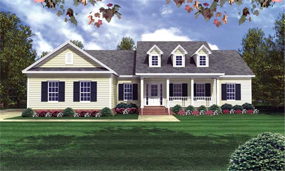 Front elevation of Country home (ThePlanCollection: House Plan #141-1177)