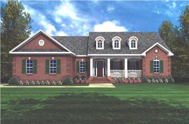 3-Bedroom, 1751 Sq Ft Country House Plan - 141-1180 - Front Exterior
