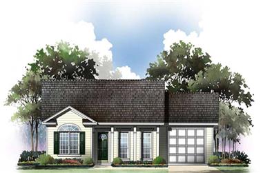 2-Bedroom, 1001 Sq Ft Country House Plan - 141-1193 - Front Exterior