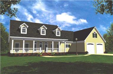 3-Bedroom, 2100 Sq Ft Country Home Plan - 141-1203 - Main Exterior