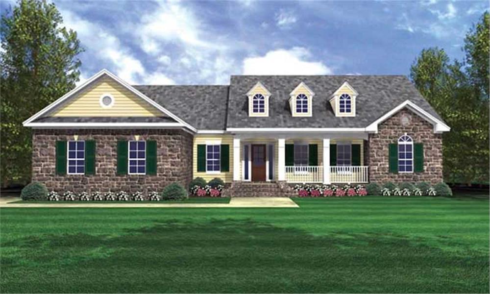 Front elevation of Country home (ThePlanCollection: House Plan #141-1219)