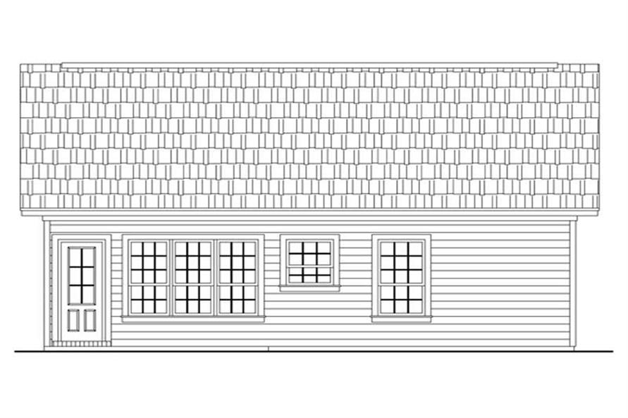 Home Plan Rear Elevation of this 2-Bedroom,1000 Sq Ft Plan -141-1230