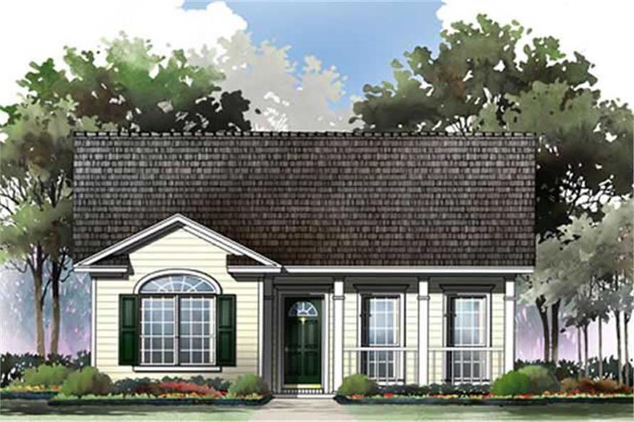 2-Bedroom, 1000 Sq Ft Country House Plan - 141-1230 - Front Exterior