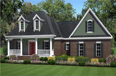 3-Bedroom, 1934 Sq Ft Country House Plan - 141-1237 - Front Exterior