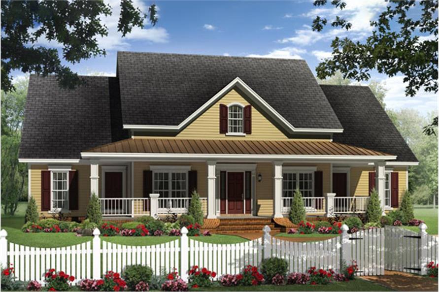 Country Farmhouse home plan (ThePlanCollection: House Plan #141-1240)