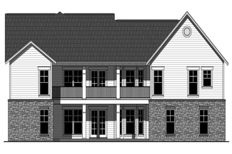 141-1242 house plan rear elevation
