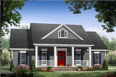 3-Bedroom, 1640 Sq Ft Country Home Plan - 141-1243 - Main Exterior