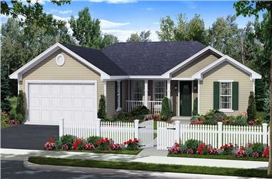 3-Bedroom, 1200 Sq Ft Traditional House Plan - 141-1255 - Front Exterior