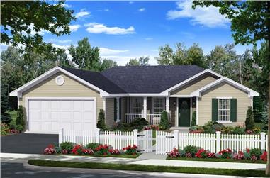 3-Bedroom, 1216 Sq Ft Small House Plans - 141-1256 - Main Exterior