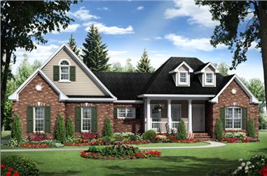3-Bedroom, 1818 Sq Ft Traditional House Plan - 141-1264 - Front Exterior