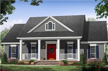 3-Bedroom, 1870 Sq Ft Country House Plan - 141-1266 - Front Exterior