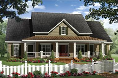 4-Bedroom, 2436 Sq Ft Country House Plan - 141-1284 - Front Exterior