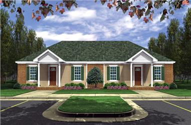 2-Bedroom, 1402 Sq Ft Southern House Plan - 141-1295 - Front Exterior