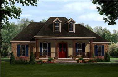 3-Bedroom, 1657 Sq Ft Country House Plan - 141-1296 - Front Exterior