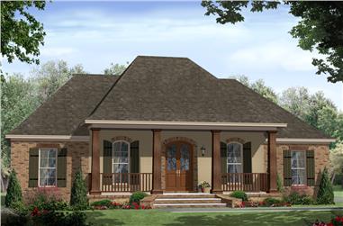 3-Bedroom, 1870 Sq Ft Southern House Plan - 141-1305 - Front Exterior