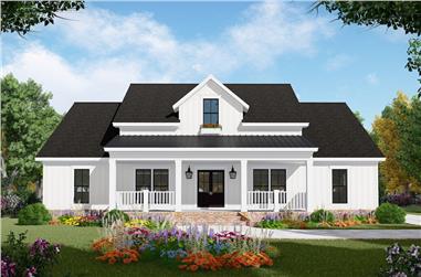 3-Bedroom, 2107 Sq Ft Farmhouse House Plan - 141-1306 - Front Exterior