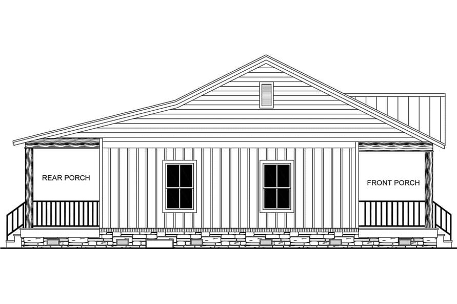 Home Plan Left Elevation of this 1-Bedroom,915 Sq Ft Plan -141-1313