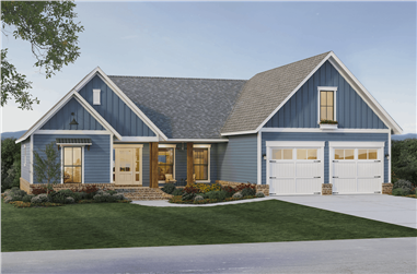 3-Bedroom, 2066 Sq Ft Ranch House - Plan #141-1322 - Front Exterior