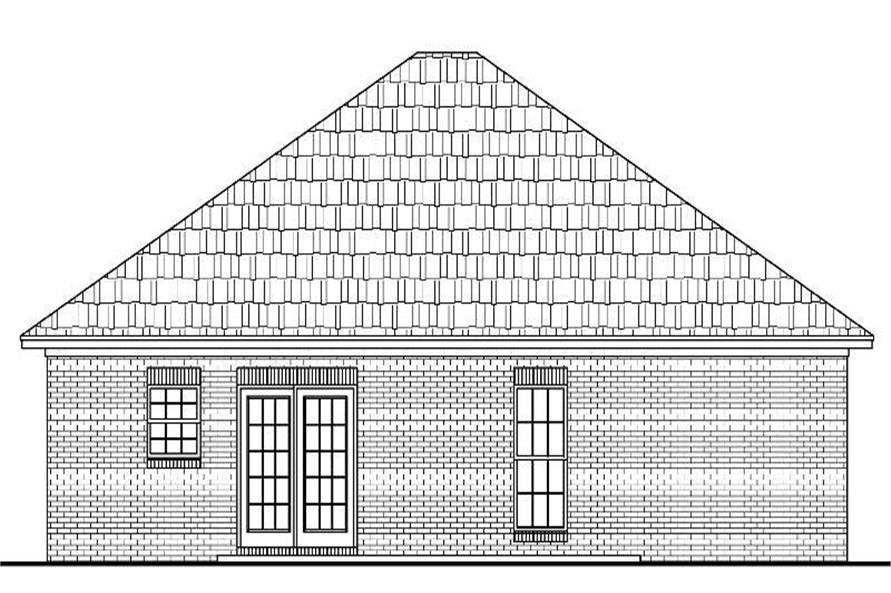 Home Plan Rear Elevation of this 3-Bedroom,1200 Sq Ft Plan -142-1004