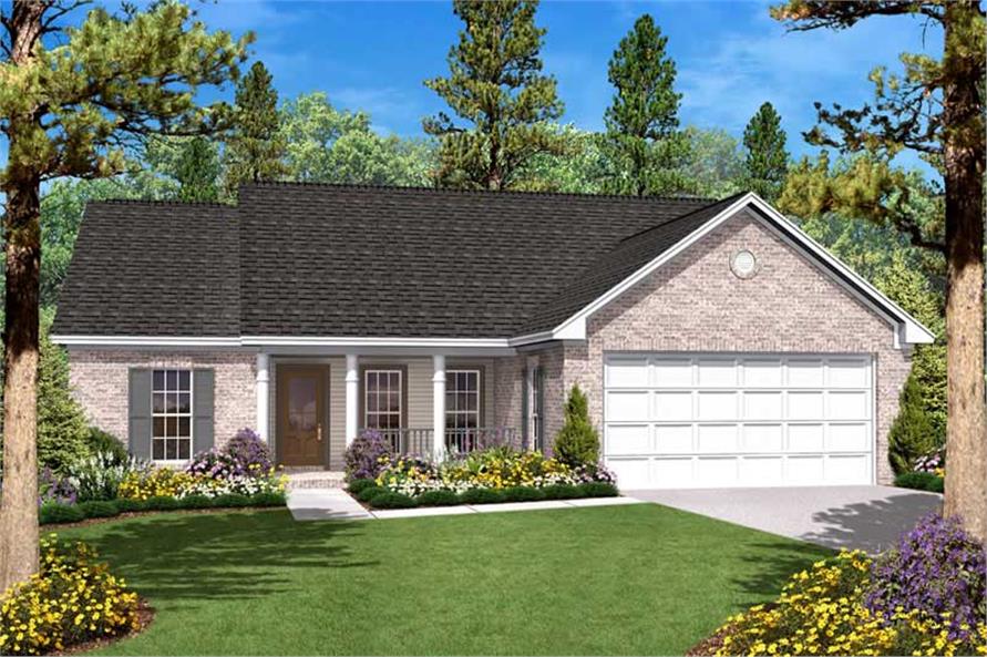3-Bedroom, 1400 Sq Ft Country House - Plan #142-1008 - Front Exterior