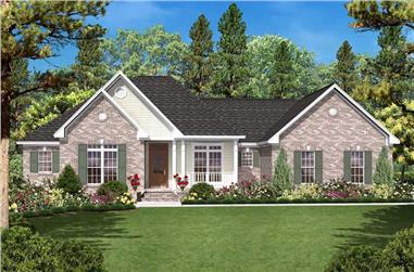 3-Bedroom, 1600 Sq Ft Country House Plan - 142-1021 - Front Exterior
