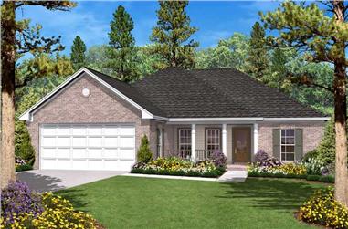 3-Bedroom, 1400 Sq Ft Country House Plan - 142-1028 - Front Exterior