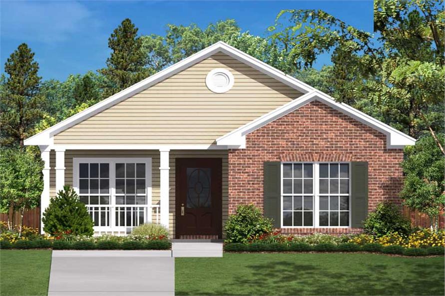 2-Bedroom, 850 Sq Ft Small House Plans - 142-1031 - Main Exterior